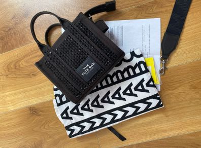 MJ crystal canvas crossbody mini tote bag