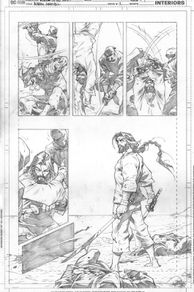 Ra's al Ghul Batman Original pencil drawn comic book page by Roger Cruz Robin Annual #1