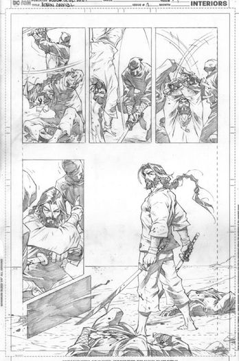 Ra's al Ghul Batman Original pencil drawn comic book page by Roger Cruz Robin Annual #1