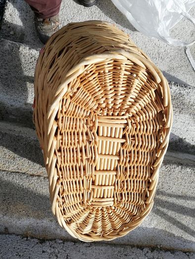 Willow Wicker Shopping Basket Oval Shopper Cotton lining