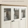 Sideboard Kitchen Cabinet Storage Cabinet with Glass Doors for Living Room Kitchen Dining Room Steel Frame Industrial Style Honey Brown Vintage White Image 5