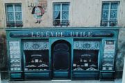 Framed Picture - "Lefevre Utile" With Deep Blue Colour &amp;  Wide Wood Surround