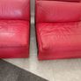 Red Italian leather sofa Image 6