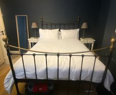 Black double bed frame