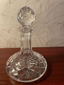 Vintage Cut Crystal Whisky  Spirit Decanter with Stopper