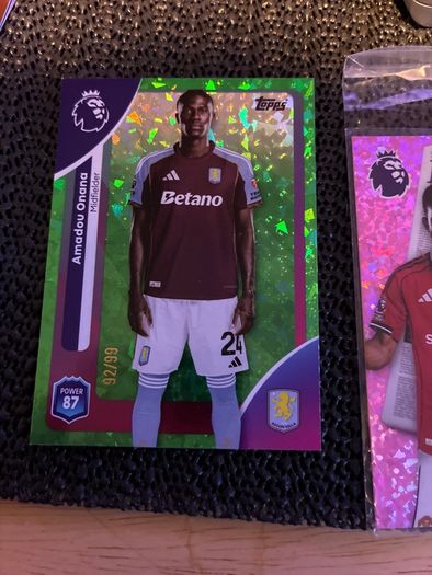 Amadou Onana Green Rainbow Parallel 92/99 Topps Premier League 2026
