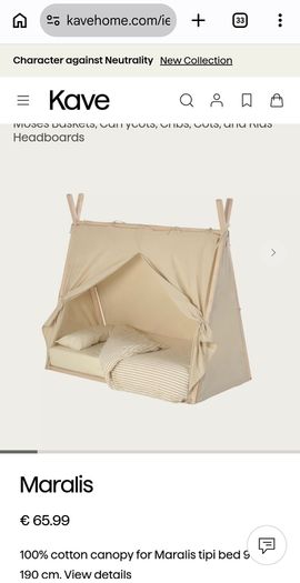 Kids Tipi Bed with Canopy (Kave Home Maralis)