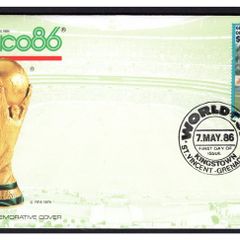 1986 St Vincent First Day Cover for Mexico Football (FIFA) World Cup 86 Featuring South Korea Player First Day Cover (FDC). Cover Code 01-0294