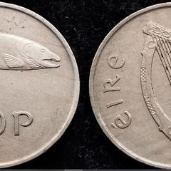 [#1042] - Ireland 1975 | 10 Pence | Irish 10p | Salmon | KM.23
