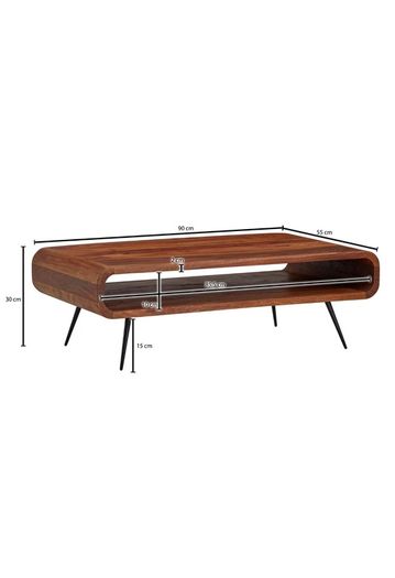 Sheesham Wood Coffee Table with Storage Shelf.
