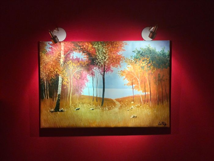 Painting Lake Sea Woods Forest scene Li Fang