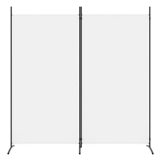 2-Panel Room Divider White 175x180 cm Fabric