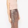 Fabulous Crop Top Midi Sequin Skirt Dress Size 12 Image 2