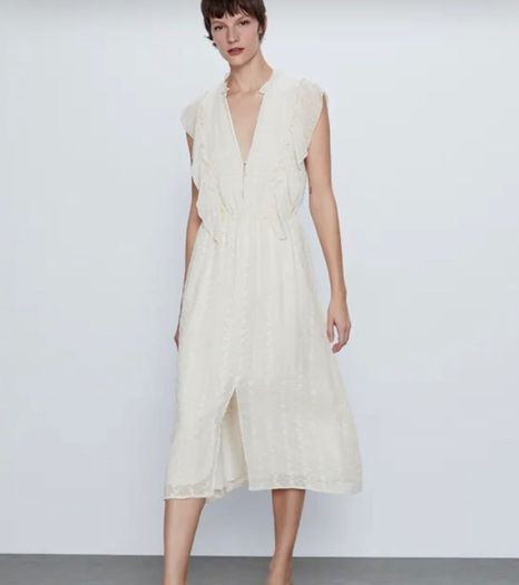 Zara dress embroidered dress large
