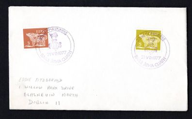 1977 Ireland 32nd Congress ITWF Baile Athan Cliath cancel tying 3p & 12p Gerl definitive stamp on plain cover
