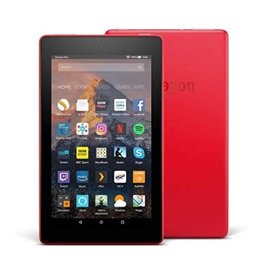 Fire 7 Tablet with Alexa, 7" Display, 8 GB, Punch Red