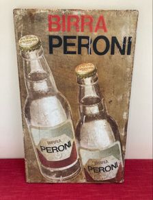 Peroni Beer Genuine Metal sign 50's 60's