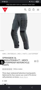 dainese springbok 3l pants