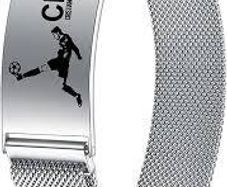 CR7 Bracelet,Sports Football Size 7 Boys' Bracelet,Football Fan Commemorative Bracelet, Stainless Steel Magnetic Adjustable Length Strap Bracelet