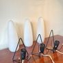 1 x Mid Century Philips Louis Kalff Wall Light Sconce, Opaline Milk Glass Black Wire Frame, 70s Dutch Image 9