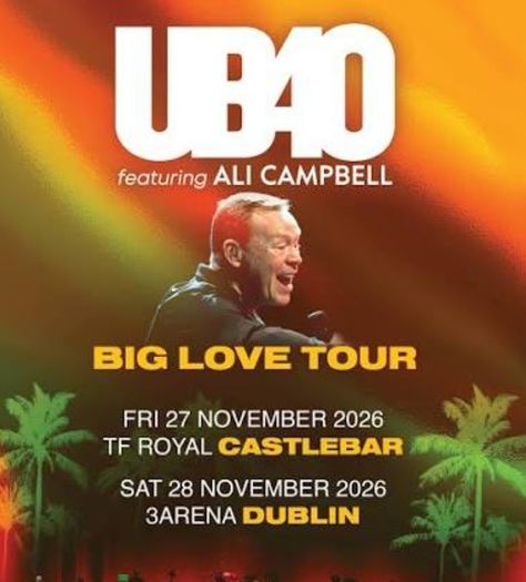 UB40 Ft Ali Campbell Concert Dublin/ reduced price of 5 tickets seated together