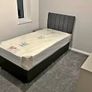 Single bed with mattress in grey color Image 2