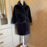 Navy blue midnight blue coat /fur 3/4 length sleeves Image 4