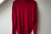 Vintage 80s John Rocha Chinatown Oversized Red Wool Turtleneck Sweater Jumper S/M