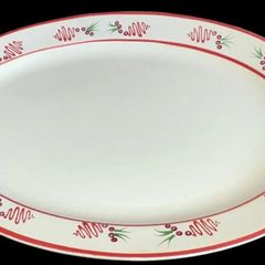 Pristine Vintage 2ft Ceramic Oval Serving Platter