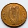 Ireland 1965 Penny Irish coin UNC 60 years old Image 2
