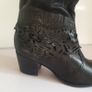 Fugitive By Francesco Rossi Black Cowgirl Leather Boots UK5 EU38 Mid Calf CAN POST Image 3