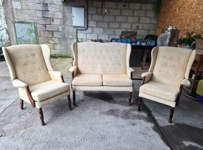 Antique Vintage Sofa & Armchairs Set (3-Piece)