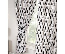 Scandi Bear Forest lined curtains