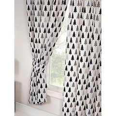 Scandi Bear Forest lined curtains