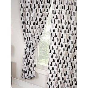 Scandi Bear Forest lined curtains