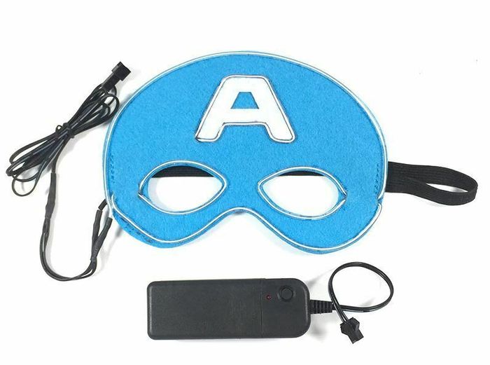 Halloween LED Neon Eye Mask Costume Light Up Kids Happy Birthday Party EL Masks