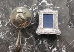 Vintage Silver Pleated Nursery set Peter Rabbit