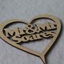 Custom Personalised Mr & Mr Wedding Gift CakeTopper Wooden Heart With Names Laser Cut Image 3