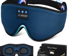 luetooth Sleep Mask Headphones 3D Deep Eye Mask with Headphones,Can Play 15 Hours Breathable 200% Blackout Plane Travel Essentials,Sleep Mask Blackout with Travel Bag Tech Gadgets
