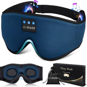 luetooth Sleep Mask Headphones 3D Deep Eye Mask with Headphones,Can Play 15 Hours Breathable 200% Blackout Plane Travel Essentials,Sleep Mask Blackout with Travel Bag Tech Gadgets