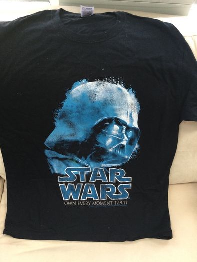 Rare Star Wars promo tshirt size large darth jedi force