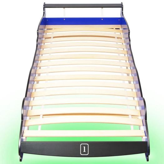 Childrens LED Race Car Bed 90x200 cm Blue