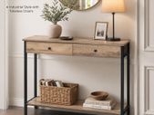 Console Table, Hallway Table, Side Table, Sofa Table with 2 Drawers, Steel Frame, Hallway, Living Room, Industrial Desig