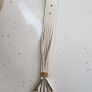 White Leather Belt with Silver and Gold Hardware Image 5