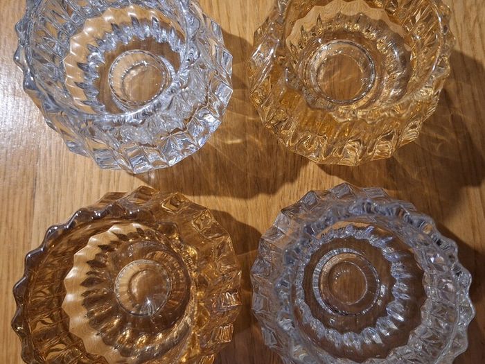 Decorative glass tealight holders X 4