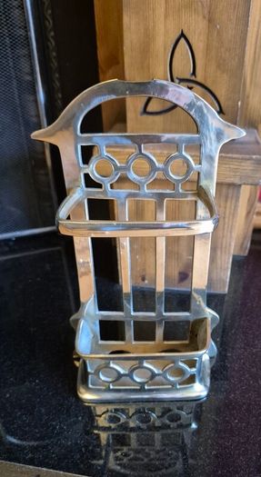 Vintage Solid Brass Fireplace Companion Set  5 Piece