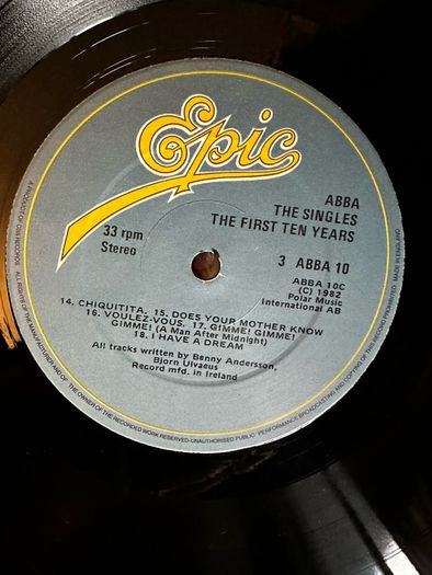 ABBA The singles the first 10 years original Irish release double album in vg+ condition