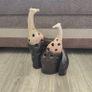 Vintage Pier One Ceramic Cut-Out Giraffes Figurine Brown Glazed Image 4