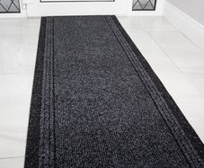 The Rug House Grey Black Hallway Narrow Rug (244cm)