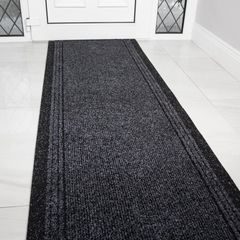 The Rug House Grey Black Hallway Narrow Rug (244cm)